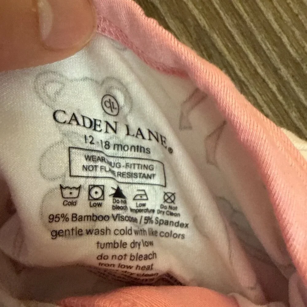 NWOT CADEN LANE Bamboo Viscose Pink Bathtime Besties Convertible Romper 12-18m